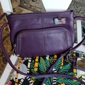 NWOT Genuine Leather Tignanello Purple Crossbody